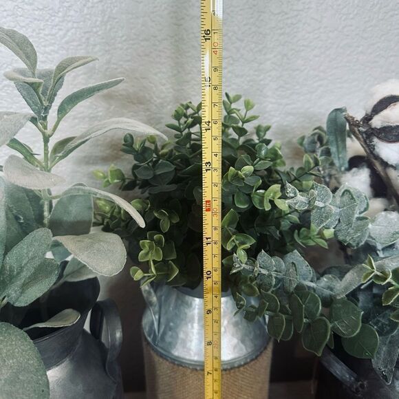2-pc Farmhouse Eucalyptus Cotton Lambs Ear Greenery Arrangements - Picture 2 of 2